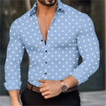 Men's button-down long-sleeved polka dot lapel shirt | SAMAG