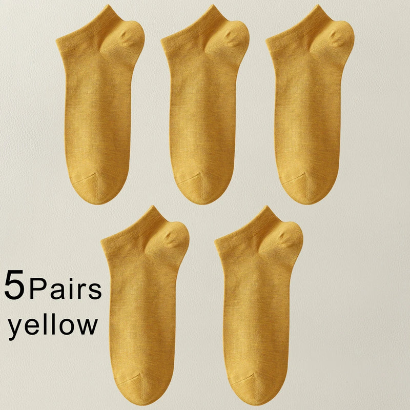 5 Pairs Spring Summer Thin Men's Bamboo Fiber Socks Short | SAMAG