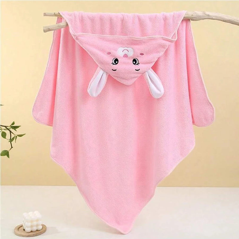 1 Piece Unisex Baby Animal Face Hooded Towel, Unique Animal Design Baby Hooded Towel, Ultra-Soft Newborn Bath Towel, Essential Baby Hooded Towel, Coral Fleece Children's Cartoon Bath Towel Hooded Cape, Bathroom Supplies, Baby