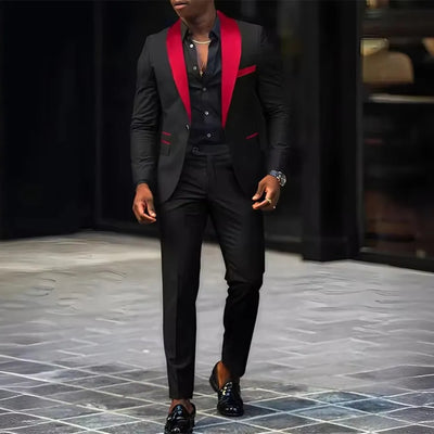 2 - Piece Men's Suit Suitable For Wedding Business Single Button Jackets And Pants Sets, Slim Fit | SAMAG