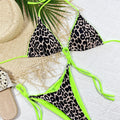 Sexy string leopard print bikinis set swimsuit halter tie | SAMAG