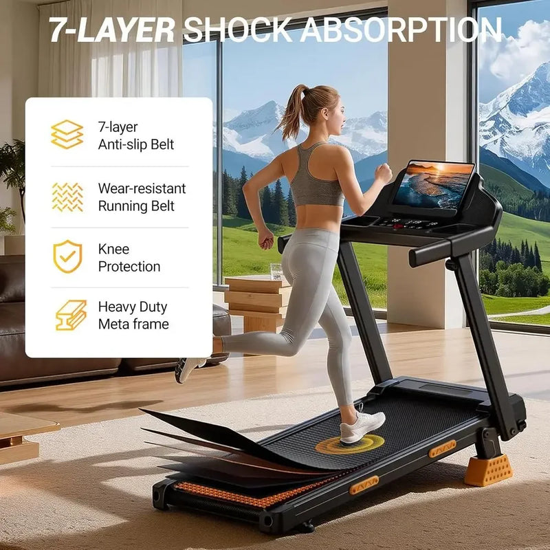 16% Incline 4 - in - 1 Foldable Treadmill with Triple - Sole - View 6 | SAMAG