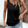 Casual Women's Sleeveless V Neck Tank Top Loose Fit Lightweight Breathable Blouse for Summer Beach Vacation Office Daily Wear