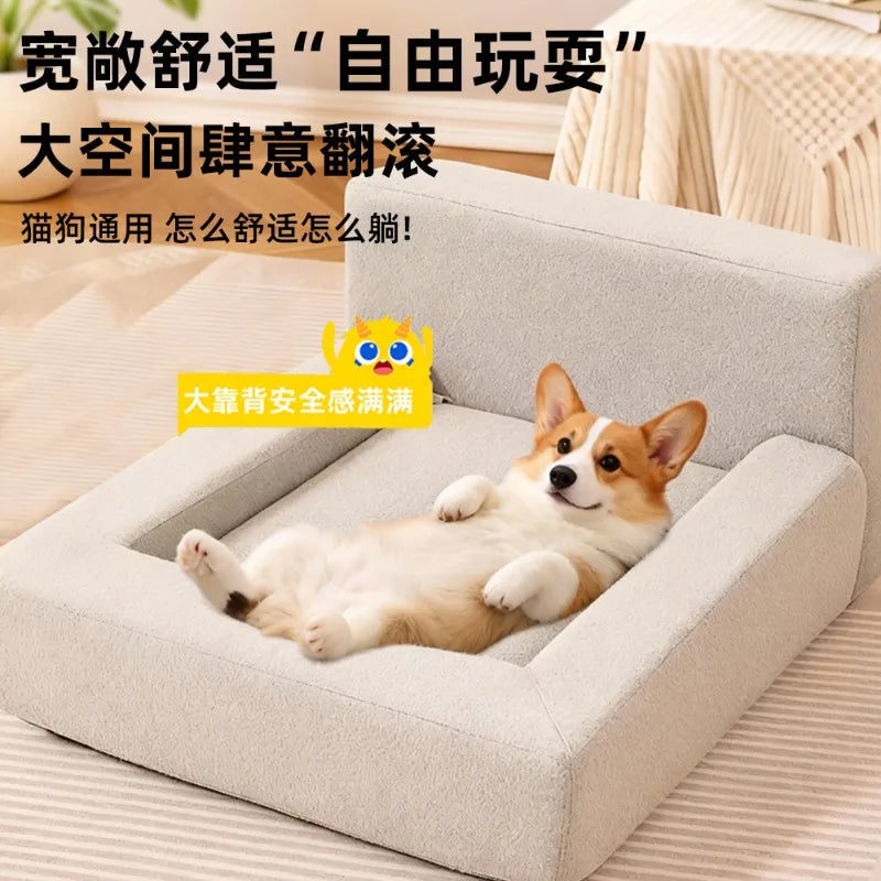 Orthopedic Luxury Dog Bed with Sides-Dog Sofa Bed for Medium Dogs Supportive Foam Pet Couch with Removable Cover Outdoor Use