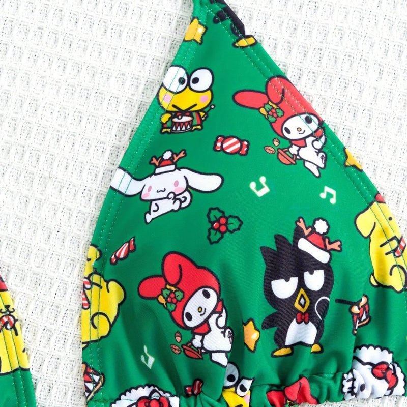 Sanrio Christmas Print Halter Bikini Set Women Cute | SAMAG