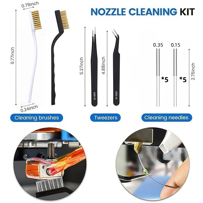 39Pcs 3D Printer Tools Kit FDM SLA Printer Parts Nozzle Cleaner Scraper File Brush Wire Cutter Engraving Knife Repair Tools Set