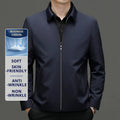 High End Anti Wrinkle Mature Men Business Dad's Outfit Casual Blazer Jacket Autumn Windbreaker Middle Aged Executive Coats