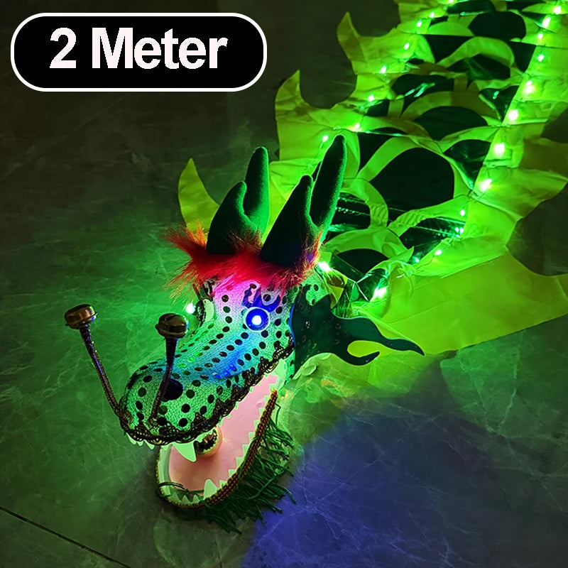 3/5M LED Chinese Dragon Poi Set Luminous Dragon Dance Props Dragon Ribbon Streamer New Year Outdoor Fitness Juggling Props