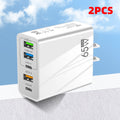 5 Ports 65W USB Type C Fast Charging Charger QC 3.0 Phone Adapter  For iPhone 15 Huawei Xiaomi Samsung EU/US Plug Wall Charger