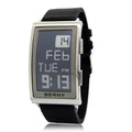 Electronic Digital Watch for Men Fitness Ink Wristwatch Stainless Steel Case Leather Strap 3ATM Waterproof Men Sport Watch Ink