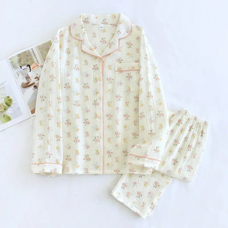 New Large Size Pajamas Women Cotton Crepe Home Service | SAMAG
