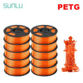 SUNLU PETG 3D Filament 1KG Biodegradable 1.75MM 10Rolls Bright Color Good Toughness Excellent Acid Alkali Weather Resistance