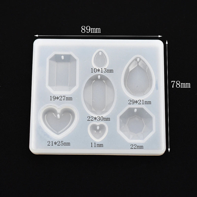 SNASAN Cute Beads Cube Triangle Silicone Mold For Jewelry Earrings Pendant Making Resin UV Epoxy Resin Molds Crafts DIY Tool