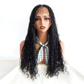 Knotless Boho Braided Wigs Twisted Braid Lace Wig 13x6 HD Front Lace Synethic Braided Wigs for Women