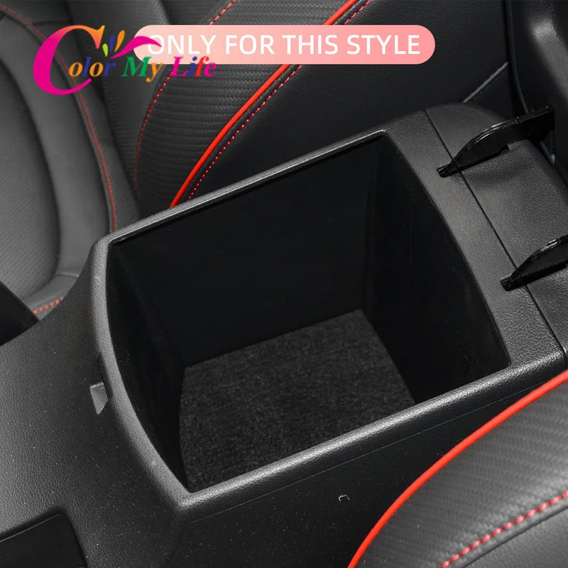 Car Armrest Stowing Tidying Box Storage for Hyundai Kona 2018 - 2022 ABS Center Console Organizer Phone Holder Tray Container