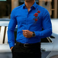 Men's Long-Sleeved Shirt, Featuring a Vintage Red Rose | SAMAG