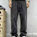 Men's Loose Fit Jeans - Streetwear Cargo Pants with Functional Pockets, Non - Stretch Denim for Everyday & - View 2 | SAMAG