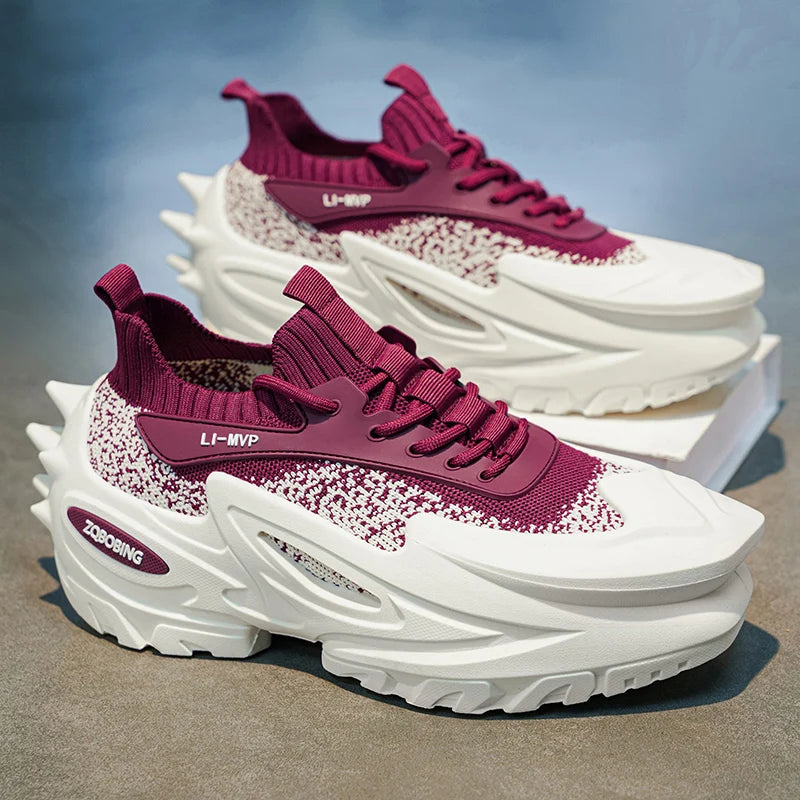 2026 New Model Large Size 39-45 Slip-On Stylish Men's Shoes, Comfortable Color-Blocking Thick-Soled Street Fashion Casual Sneakers