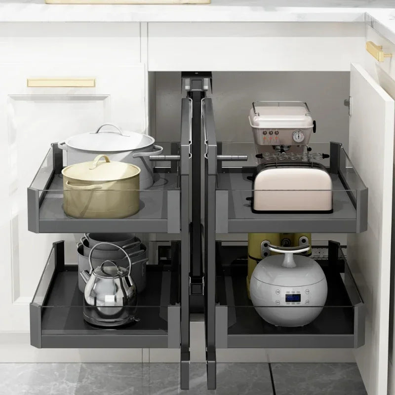 Cabinet Corner Pull - out Basket Kitchen Pot Rack - Storage Full - sale - View 2 | SAMAG