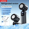 Lenovo Refrigeration Handheld Electric Fan Portable Desktop and Outdoor USB Digital Display High-speed Fan Folding Neck Hanging