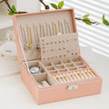 Double - layer Wooden Jewlery Box Ring Jewelry Boxes and Packaging with PU Leather Storage Organizer and Makeup Case | SAMAG