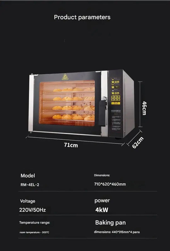 【Best-selling】Commercial Hot Air Circulation Baking Oven Electric Four Deck Oven Equipped With Spray Nozzle And Digital Timer