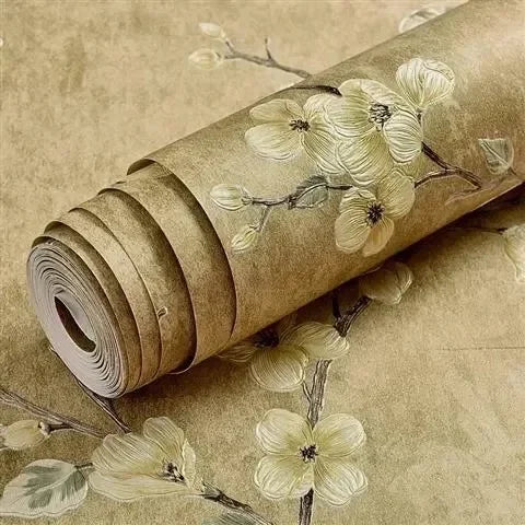 3D Fine Retro American Country Garden Wallpaper Non Self-adhesive Bedroom Living Room Background Wall Stickers 9.5m