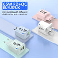 65W GaN Type C USB Fast Charge Chargers Dual Ports Cellphone Power Adapter For Samsung Huawei Xiaomi iPhone USB C Wall Charger