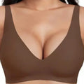 Women Solid Bras Underwear Seamless Wire-Free Full-Cup Bra with Comfortable Gathering Traceless Breathable Female Lingerie