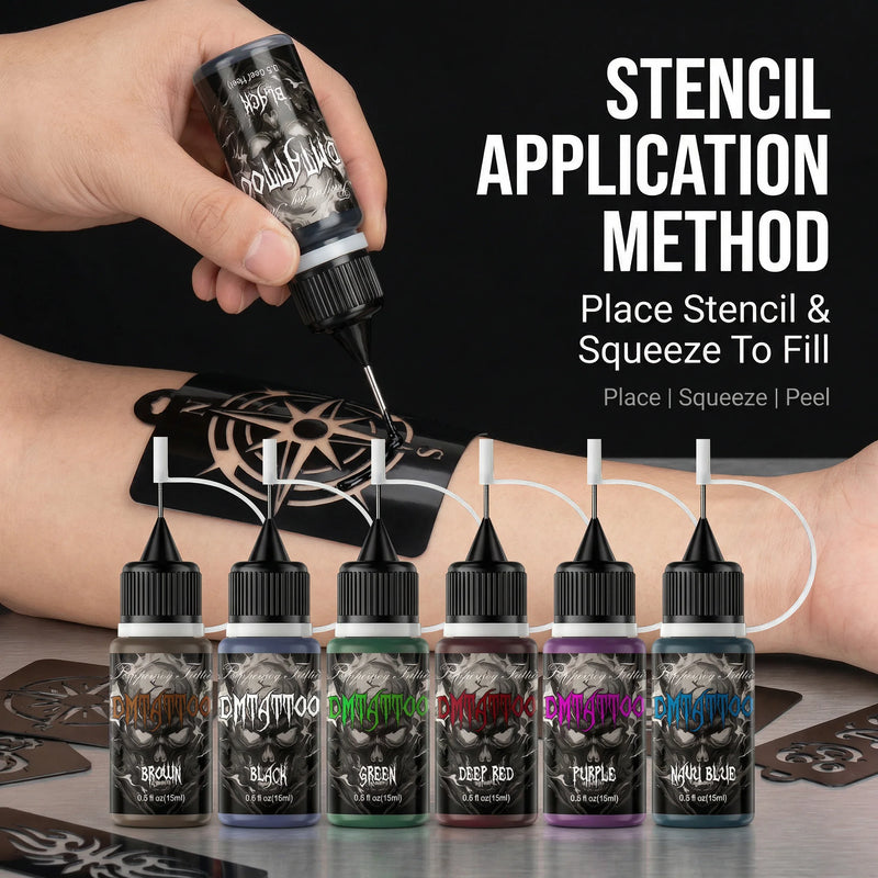 DM 1PC Colorful Temporary Juice Tattoo Paste Painless Body Paint Tattoo DIY Fake Tattoo 1 Week without Fading for Women Men