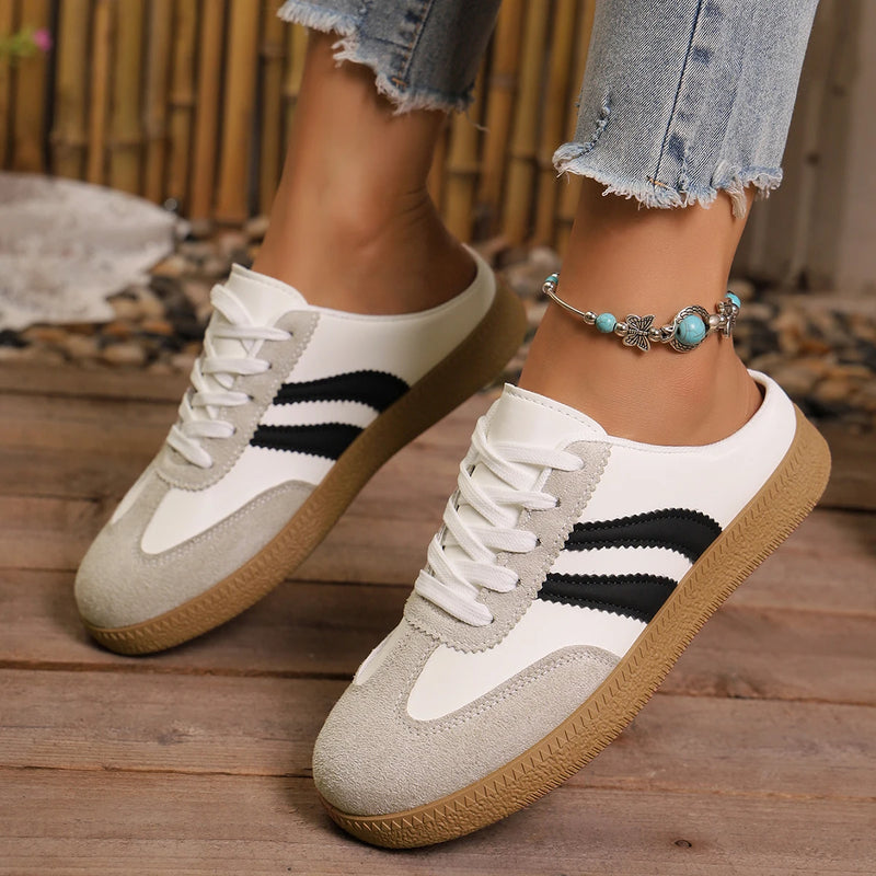 *Summer New Round Toe Thick Soled Comfortable Casual Slippers Fashionable and Sexy Lace Up Hot Selling M Ü Ller Shoes for Women