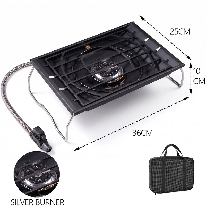 Pandatour Camping Outdoor IGT Table Gas Stove Wood Grain | SAMAG