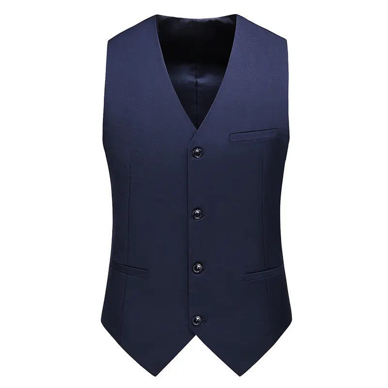 Vest Mens Fashion Casual High Quality Solid Color Slim Large Size Business Office Waistcoat Men Groom Wedding Dress Suit Vests