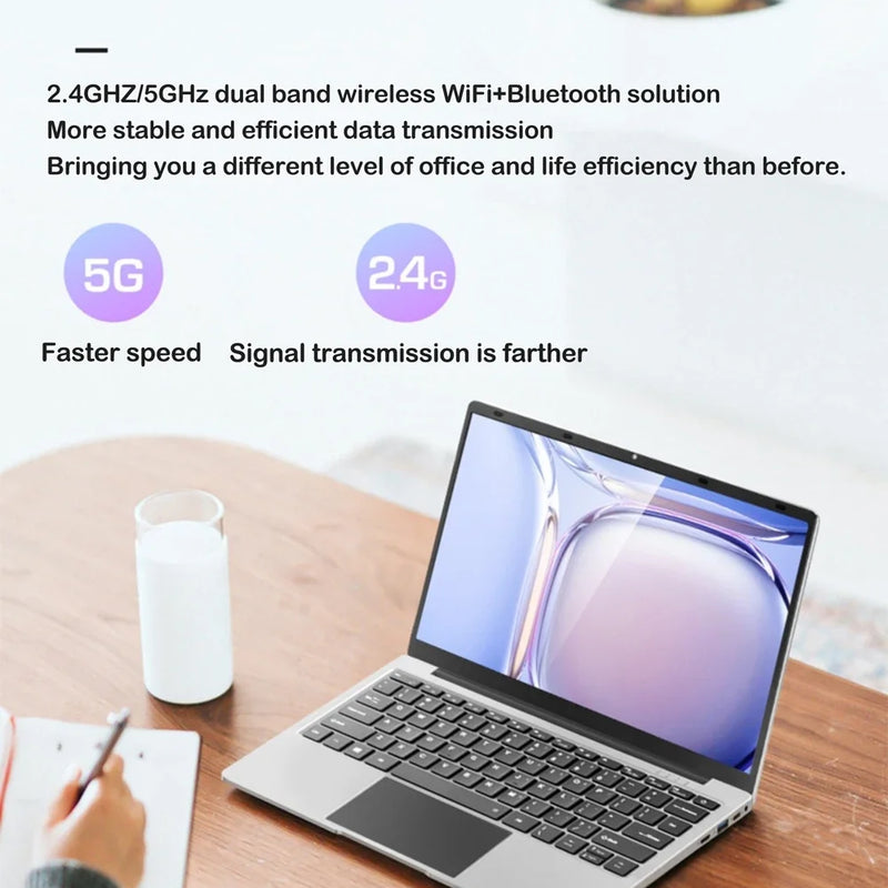 Inflexible Sturdy 15.6" Portable Laptop Windows11 Notebook 32GB DDR4 2TB SSD Pc Gamer Office Computer Intel 4405U