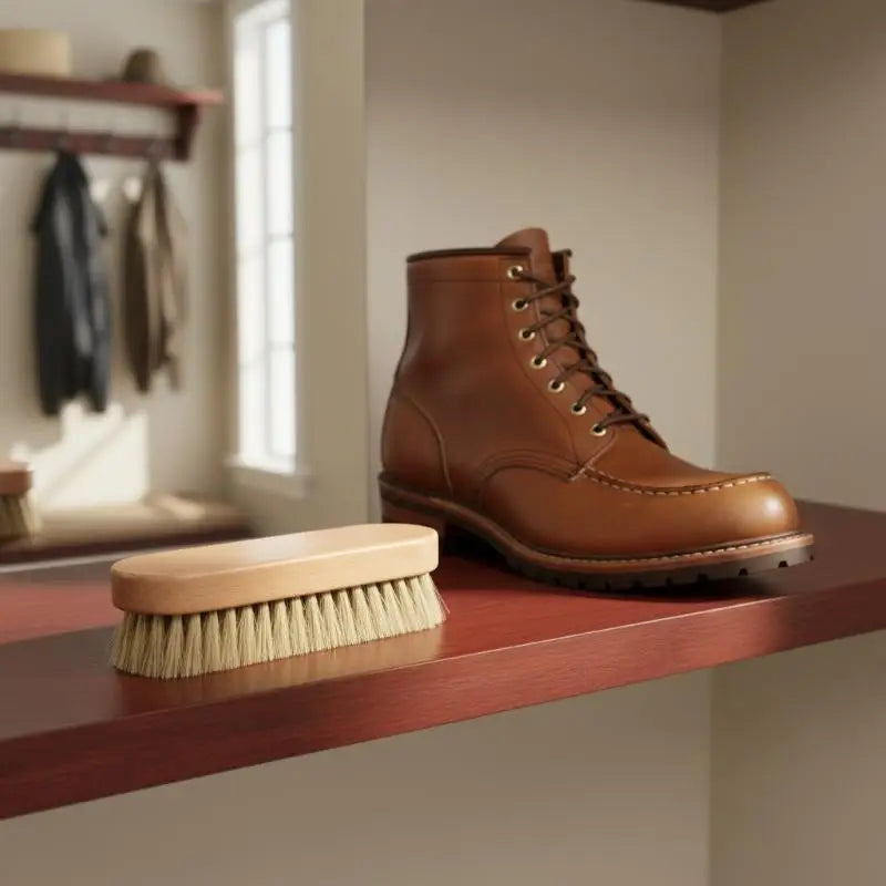 1PC Wooden Handle Horse Hair Shoe Brush Leather Shoe Care Polishing Cleaning Brush For Leather Boots Sneakers Shoes Maintenance