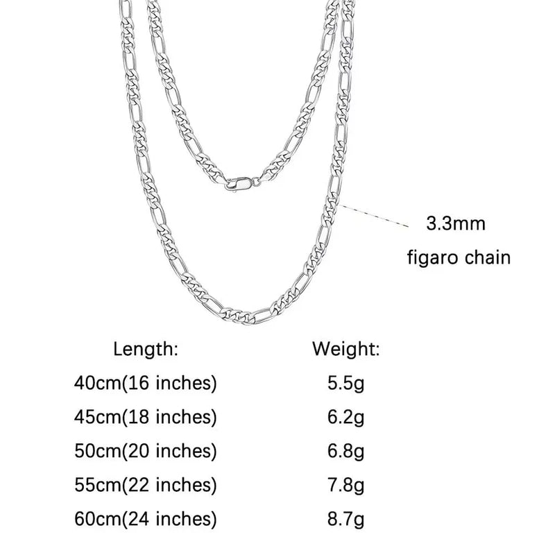 ORSA JEWELS 100% 925 Sterling Silver Link Chain Necklaces Minimalism Snake/Paperclip/Box/Figaro/Chopin/Cuban Chains 40-60cm