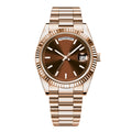 CORGEUT NH36 Mechanical Men's Watch Date of the Week Show President Chain Strap Steel Case Watch Threaded Arc Bezel Waterp
