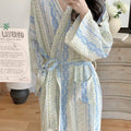 Sweet, Fresh, And Retro Striped Floral Nightgown | SAMAG