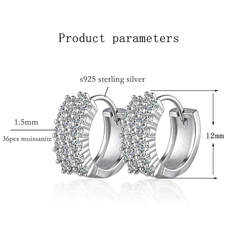 KNOBSPIN GRA Certified Moissanite Hoop Earrings for Women s925 Sterling Silver Wedding Huggie Earrings Party Jewelry Wholesale