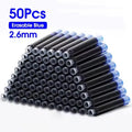 50pcs Fountain Pen Ink Cartridge Refills Bottle 4 Color Disposable Dia 3.4mm 2.6mm School Office Stationery Supplies CW-159