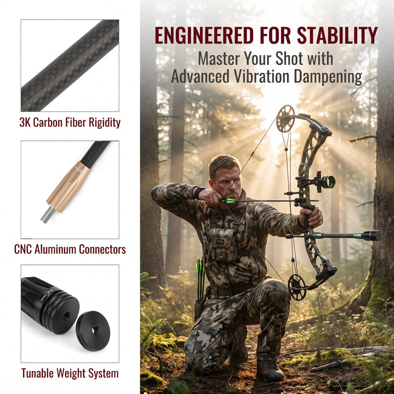 Archery Carbon Stabilizer 6/8/10/12 Inch Balance Bar | SAMAG