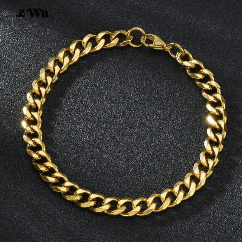 3-11mm Chunky Miami Curb Chain Bracelet for Men Stainless Steel Cuban Link Chain Wristband Classic Punk Silver Color Jewelry