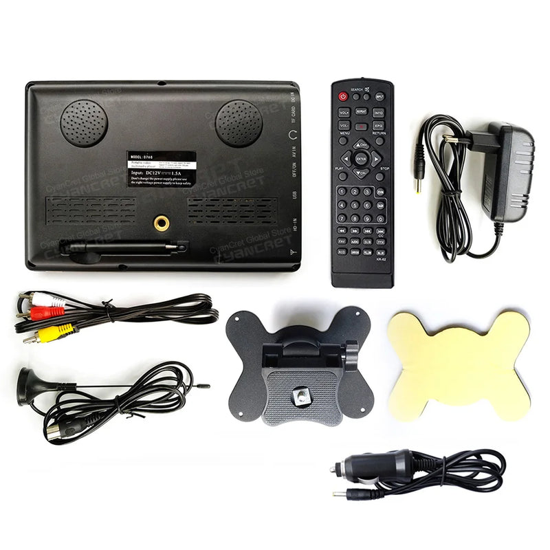 LEADSTAR D768 7 inch Portable TV DVB-T2 ATSC ISDB-T tdt DTT Digital and Analog mini small Car TV Television Support TF H.265 AC3