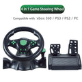 4 in 1 Wired Steering Wheel with Pedals and Shift joystick, Built-in Dual Motors,180 Degrees Racing Wheel for PS3,PS2 & PC
