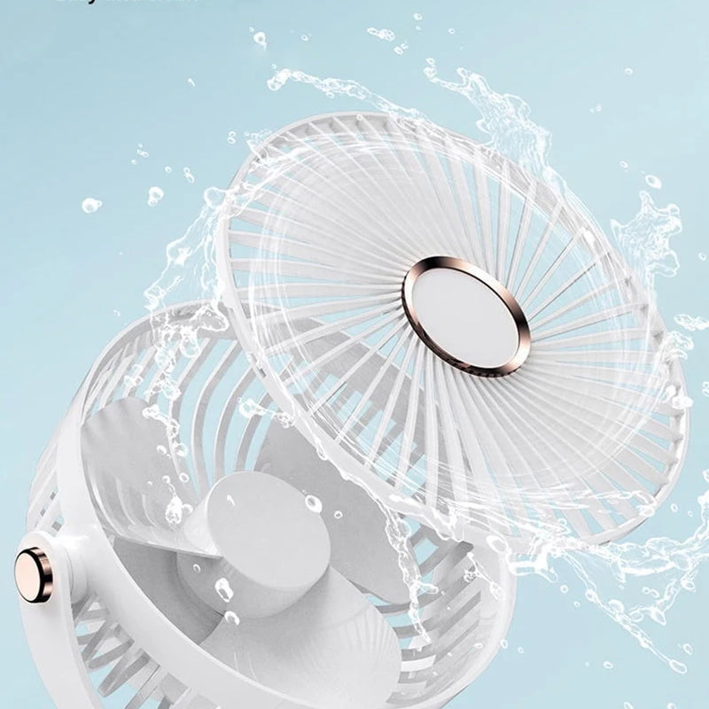 New 3 in 1 Portable Mini Clip Fan Rechargeable Air Circulator Wireless Electric Fan With Led Light Clip-on Home handheld Fan