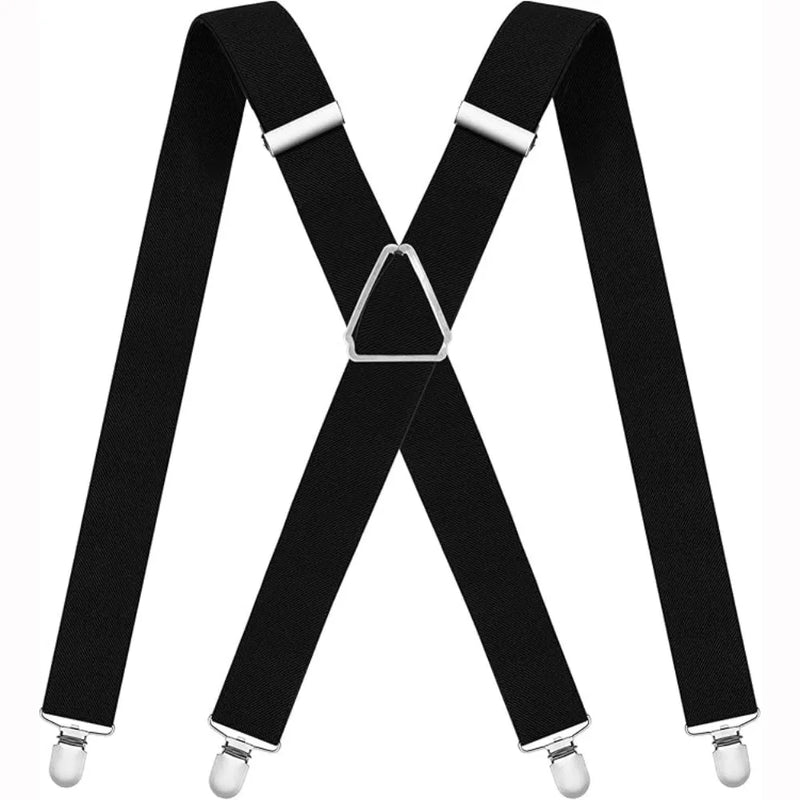 New Adjustable Adult Suspenders Elastic Strong Metal Clips Adult Belt 4 Clips Clip-on Suspenders Men Women
