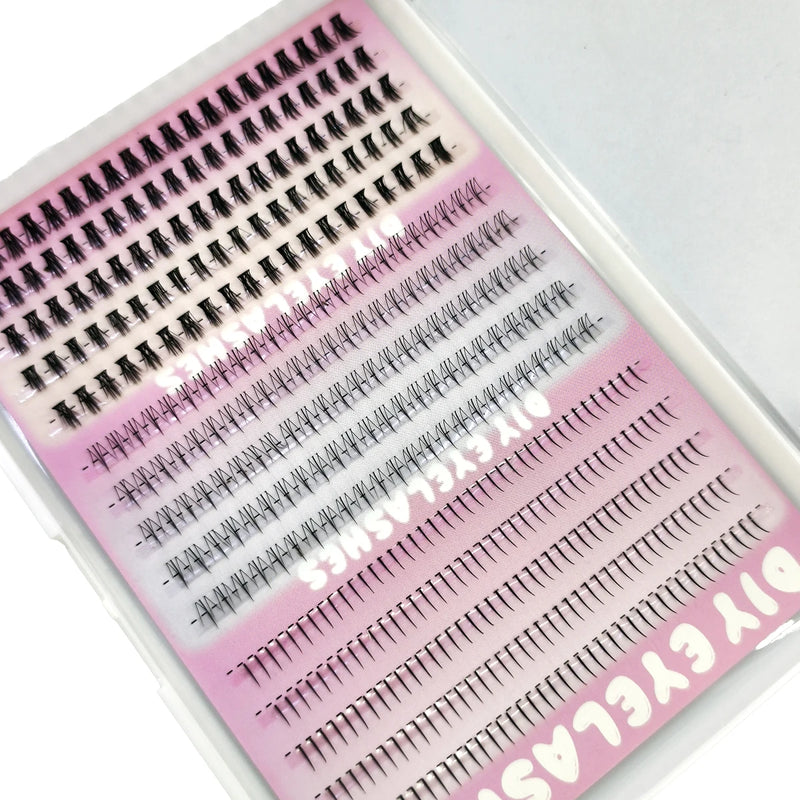 3 Styles Individual Lashes 15rows 390PCS Bottom Lashes Extension Lower Eyelash Clusters  DIY Wispy Natural Look Clear Band