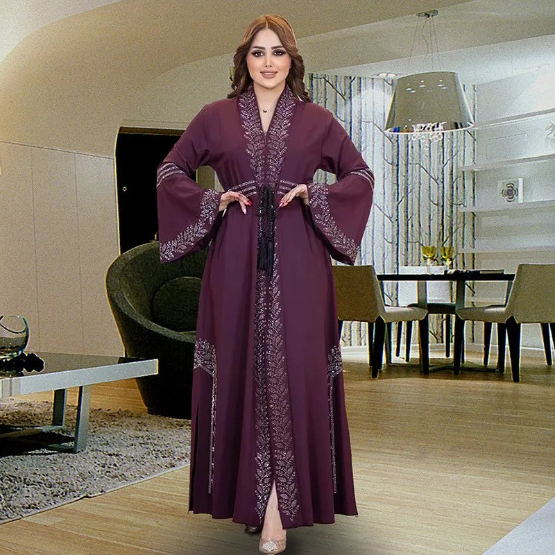 Summer Women's Clothing Open Abaya Bell Sleeves Long | SAMAG