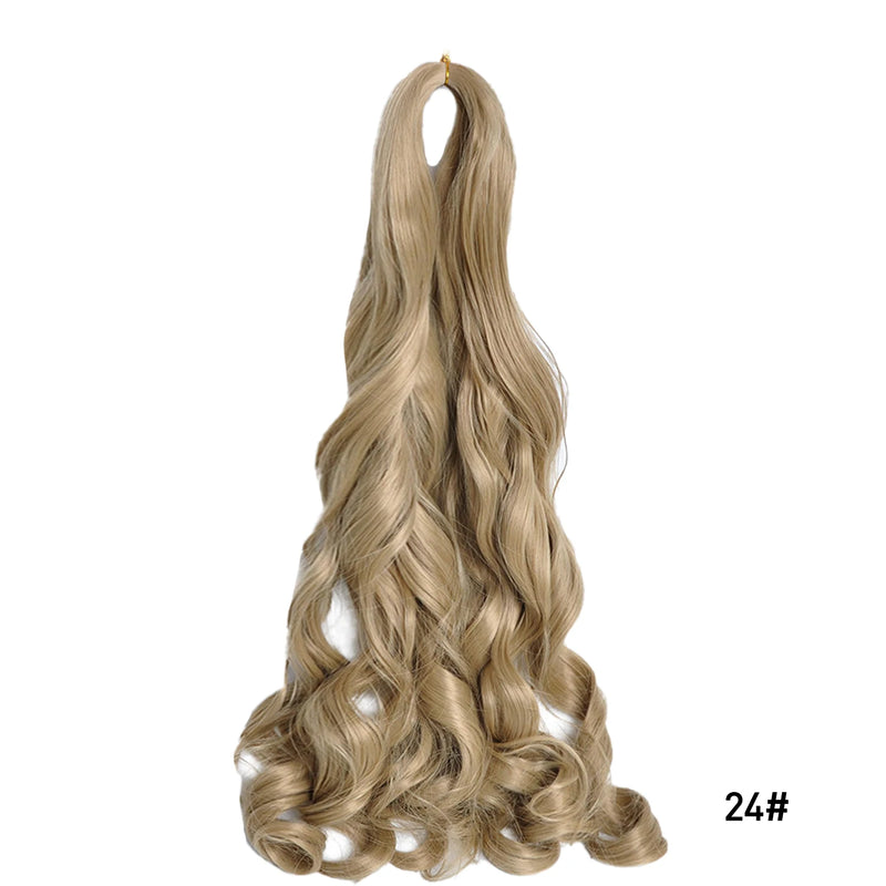 Loose Wave Braiding Hair Extensions 24" Synthetic Spiral Curls Braids Hair Pre Stretched Bouncy Braid French Curls Braiding Hair