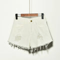 Factory Direct 2026 Summer Korean Style Plus Size Women's Denim Shorts, Ripped Stretch Jeans Shorts for Curvy Ladies